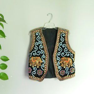 Colorful Beaded Elephant Vest